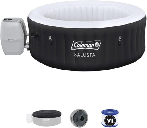 Black 4 Person Inflatable Hot Tub 60 Jets